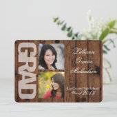 5x7 Pays rustique Grange Bois Senior Faire-part (Debout devant)