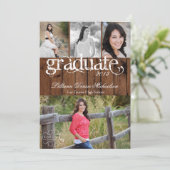 5x7 Pays rustique Grange Bois Senior Faire-part (Debout devant)