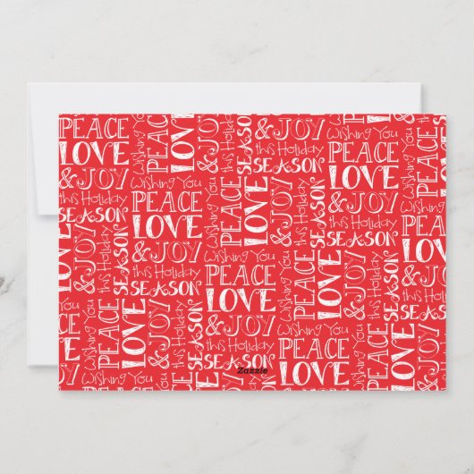 5x7 Peace, Love & Joy Frame 2 Carte photo (Dos)