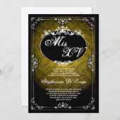 5x7 Pendentif Broach Quinceanera Invitation d'anni (Devant / Derrière)