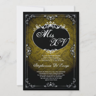 5x7 Pendentif Broach Quinceanera Invitation d'anni