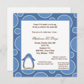 5x7 Penguin Pok-a-Dot Baby shower Kaart (Voorkant / Achterkant)