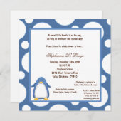 5x7 Penguin Pok-a-Dot Baby shower Kaart (Voorkant / Achterkant)