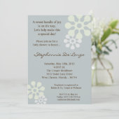 5x7 Perwinkle Blue Flower Baby shower Invitation Kaart (Staand voorkant)