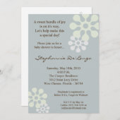 5x7 Perwinkle Blue Flower Baby shower Invitation Kaart (Voorkant / Achterkant)