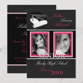 5x7 Pet & Diploma Foto Afstuderen Uitnodiging (Voorkant / Achterkant)