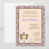 5x7 Petite infirmière Invitation à la fête d'anniv (Devant / Derrière)
