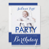 5x7 Photo Baby Boy Invitation de fête d'anniversai (Devant / Derrière)