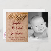 5x7 Photo Faire-part de naissance Armée blé sur Bu (Devant / Derrière)