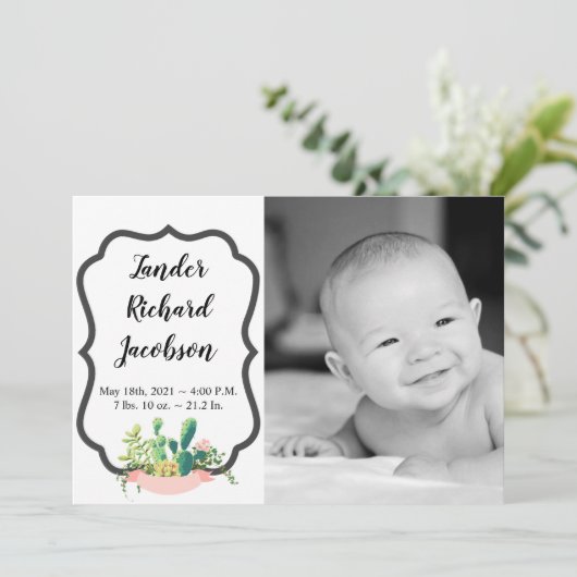 5x7 Photo Faire-part de naissance Armée Bohemian C (Debout devant)