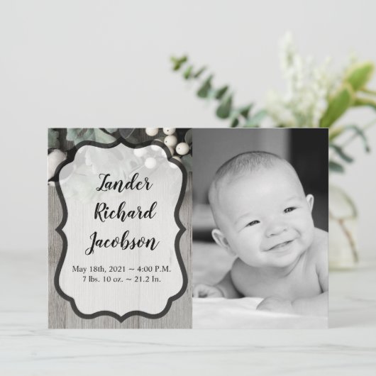 5x7 Photo Faire-part de naissance Armée plante en (Debout devant)