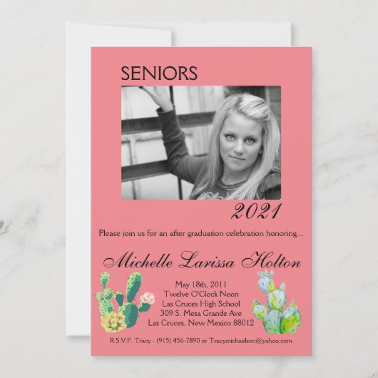 5x7 Photo Graduation Party Invitation Bohemian Cac (Devant)