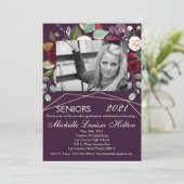 5x7 Photo Graduation Party Invitation Plum Purple (Debout devant)