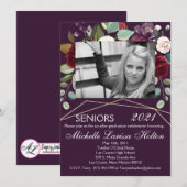 5x7 Photo Graduation Party Invitation Plum Purple (Devant / Derrière)