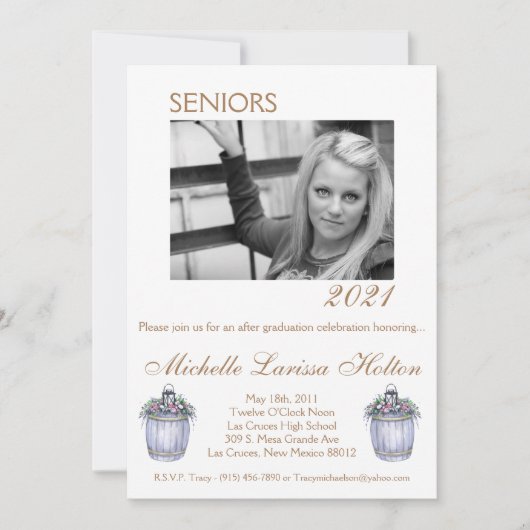 5x7 Photo Graduation Party Invitation Summer Count (Devant)