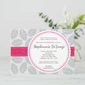 5x7 Pink Band Leaf Foliage Brida Shower Invitation (Debout devant)