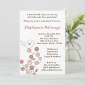 5x7 Pink Bird Retro Bush Baby shower Invitation (Debout devant)