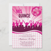 5x7 Pink Dance Party Quinceanera Invitation (Devant)