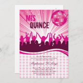 5x7 Pink Dance Party Quinceanera Invitation (Devant / Derrière)