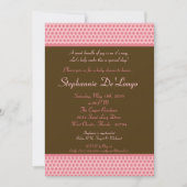 5x7 Pink et Brown Polkadot Baby shower Invitation (Devant)