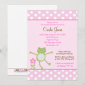 5x7 Pink Leap Frog Girl Baby shower Invitation (Devant / Derrière)