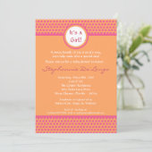5x7 Pink & Orange Polka Baby shower Invitation (Debout devant)