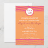 5x7 Pink & Orange Polka Baby shower Invitation (Devant / Derrière)
