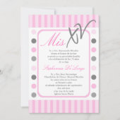 5x7 Pink Polka Dot Quinceanera Party Invitation (Devant)