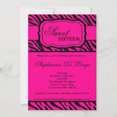5x7 Pink Zebra Imprimer Invitation à la fête d'ann (Devant)