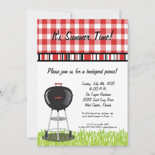 5x7 Pique-nique Été Barbecue Invitation