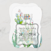 5x7 Plaid Faire-part de mariage Boho Llama Bohemia (Devant / Derrière)