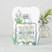 5x7 Plaid Faire-part de mariage Boho Llama Bohemia (Debout devant)