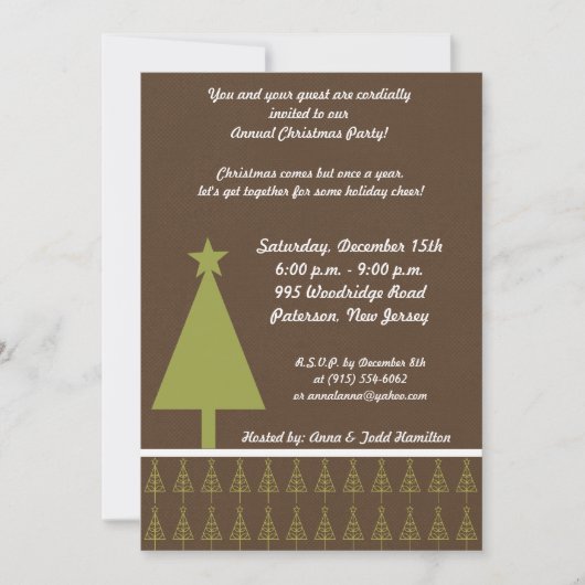 5x7 Plan forêt verte Invitation (Devant)