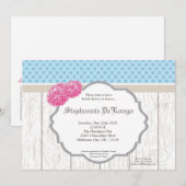 5x7 Plumeria Fleur Bois Bridal Douche Invitation (Devant / Derrière)