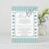 5x7 Pointe Polka Quinceanera Party Invitation (Debout devant)