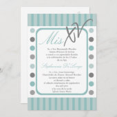 5x7 Pointe Polka Quinceanera Party Invitation (Devant / Derrière)