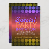 5x7 Points Disco Shiny Invitation spéciale (Devant / Derrière)