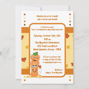 5x7 Pompoen Patch Halloween Feestuitnodiging Kaart