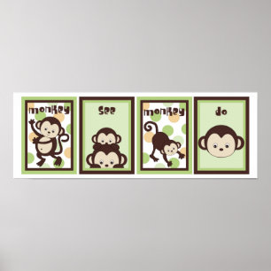 5x7 Pop-apendierentuin Dierenbeddenwandkunst Poster