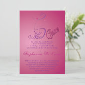 5x7 Princesse fille Quinceanera Invitation d'anniv (Debout devant)