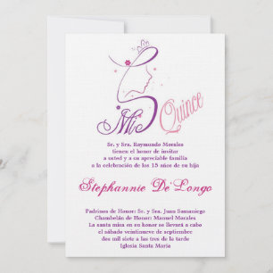 5x7 Prinses Meisje Quinceanera Verjaardag Uitnodig Kaart