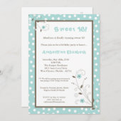 5x7 Printemps bleuFleur doux 16 Invitation anniver (Devant / Derrière)