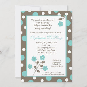 5x7 Printemps Fleur bleue Baby shower Invitation
