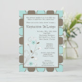 5x7 Printemps Fleur bleue Baby shower Invitation (Debout devant)