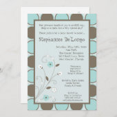 5x7 Printemps Fleur bleue Baby shower Invitation (Devant / Derrière)