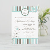 5x7 Printemps Fleur bleue Baby shower Invitation (Debout devant)