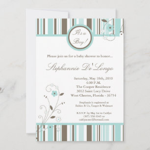5x7 Printemps Fleur bleue Baby shower Invitation
