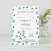 5x7 Printemps Fleur bleue Baby shower Invitation (Debout devant)