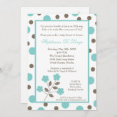 5x7 Printemps Fleur bleue Baby shower Invitation (Devant / Derrière)