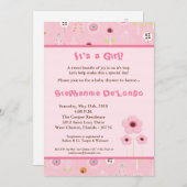 5x7 Printemps Fleurs temps Baby shower Invitation (Devant / Derrière)